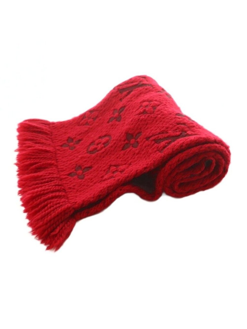 Louis Vuitton Echarpe Scarf Wool Fringe Monogram Pattern - Picture 4 of 6